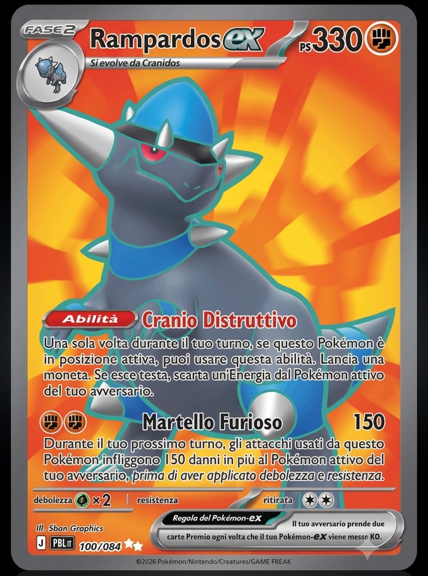 Rampardos ex Full Art - 100/084 - PBL ITA