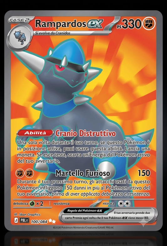 Rampardos ex Full Art - 100/084 - PBL ITA