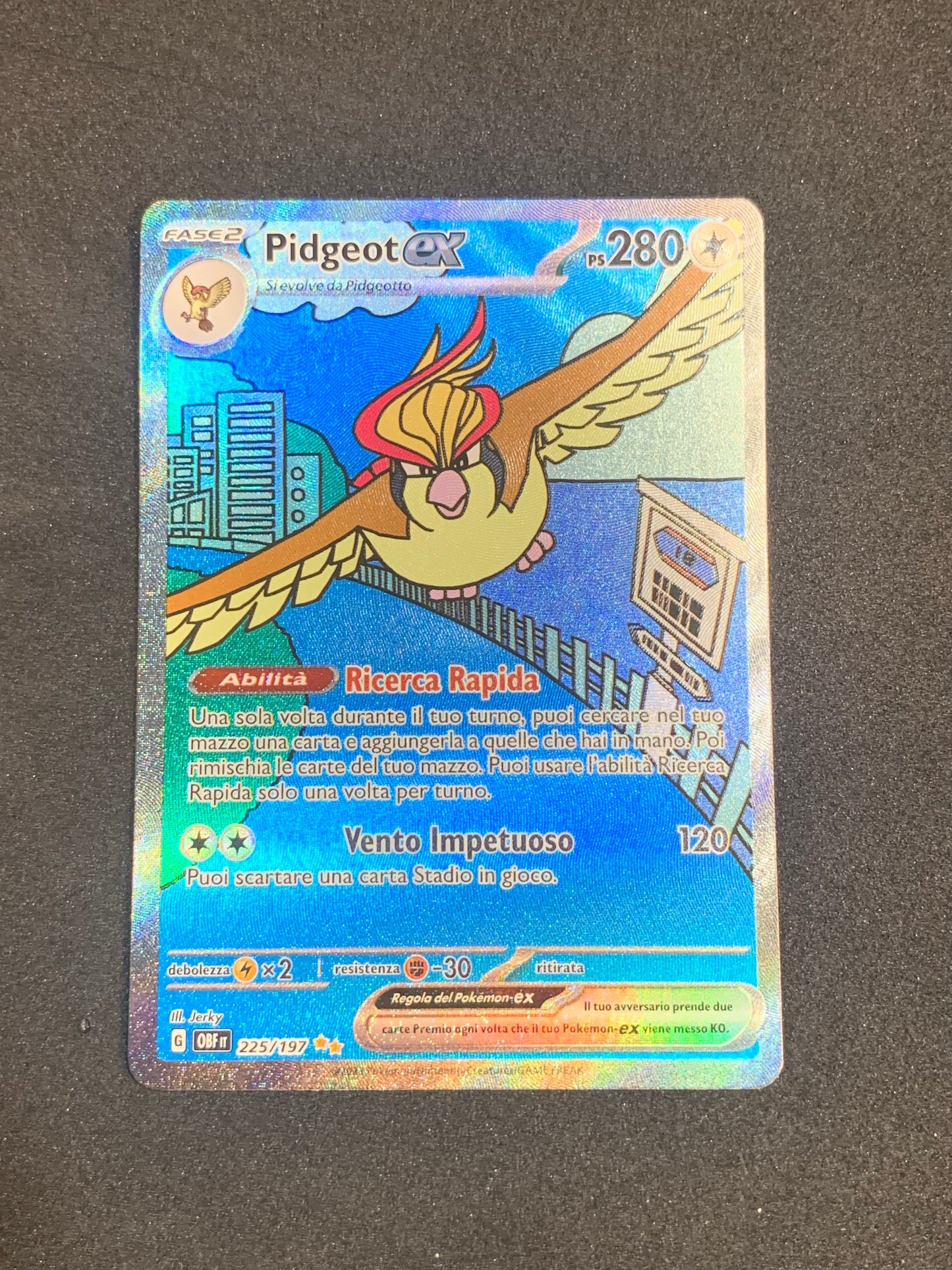 Pidgeot EX SAR 225/197 Ossidiana Infuocata - Near Mint